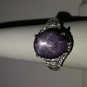 Star Ruby and Zircon Ring